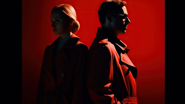 Couple of Russian Spies Emerging from Shadows