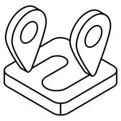 An design of route, flat vector 