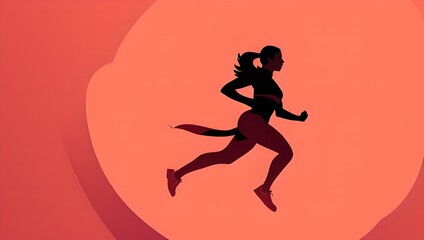 Fototapeta na wymiar silhouette of a girl running background wallpaper