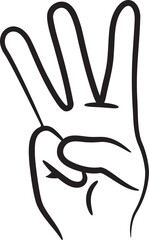  Hands collection with different poses in flat syle