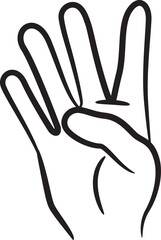 Obraz premium Hands collection with different poses in flat syle