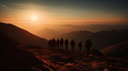 sunset in the mountains