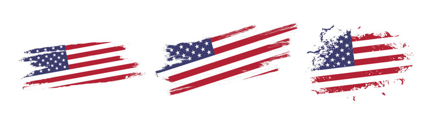 Set of american flag, USA COUNTRY FLAG