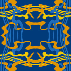 Traditional Ukrainian colors are yellow and blue. Abstract background with wavy relief lines. The beauty of natural relief lines in colorful horizontal lines. Wavy pattern of stripes of different thic