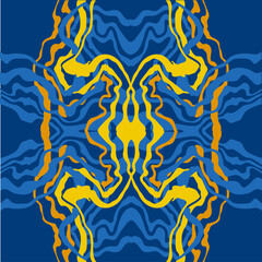 Traditional Ukrainian colors are yellow and blue. Abstract background with wavy relief lines. The beauty of natural relief lines in colorful horizontal lines. Wavy pattern of stripes of different thic