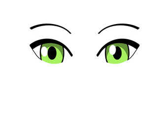 2d anime manga woman colourful eyes 
