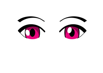 2d anime manga woman colourful eyes 
