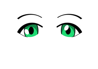 2d anime manga woman colourful eyes 