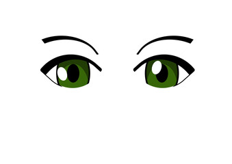 2d anime manga woman colourful eyes