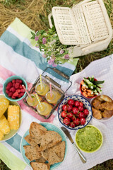 Picnic with food in the park