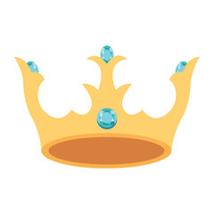 Isolated colored king or queen golden crown icon Vector