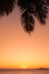 Beautiful tropical golden sunset 