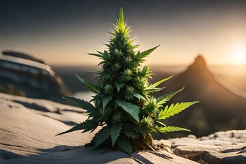 Cannabis im eleganten Sonnenlicht