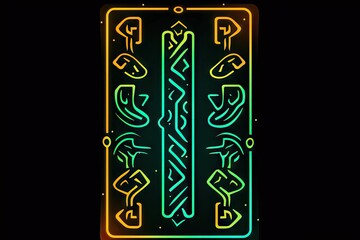 Neon sign of the casino. AI generated art illustration.