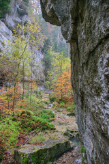 Teufelsschlucht in the colorful autumn. Taken in Hagendorf.