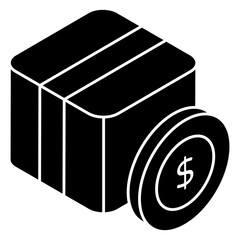 Conceptual flat design icon of cash on delivery