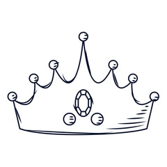 Isolated sketch of a golden crown icon Vector