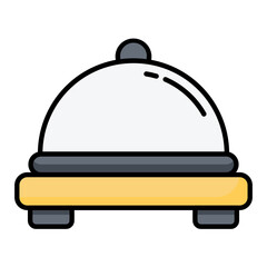 Food Container Line Color Icon