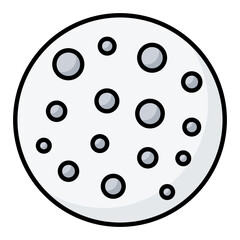 Moon Line Color Icon