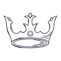 Isolated sketch of a golden crown icon Vector
