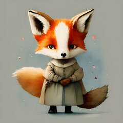 cute story book fox