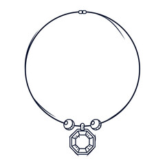 Isolated sketch of a necklace Flat design Vector