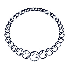 Isolated sketch of a necklace Flat design Vector