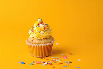 Geburtstags Törtchen, Cup Cake, Generative AI  - obrazy, fototapety, plakaty