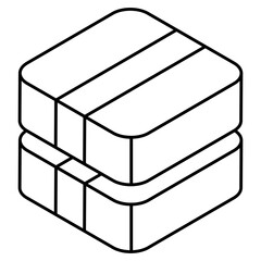 An editable design icon of cartons
