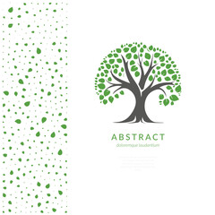 Abstract tree emblem on a white background. Modern illustration. Isolated vector. Great for logo, monogram, invitation, flyer, menu, brochure or any desired idea.