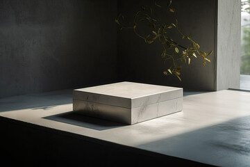 a marble podium, Luxury product,Generative AI