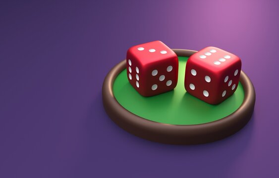 Isolated Casino Dices. 3D Illustration