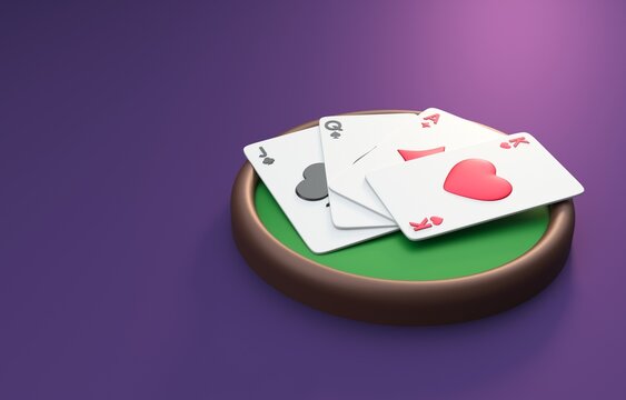 Isolated Casino Cards. 3D Illustration