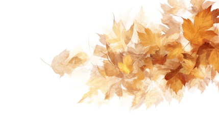 Autumn leaves background. Illustration AI Generative.