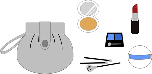 ポーチと化粧品