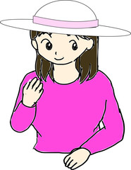 帽子をかぶった女性