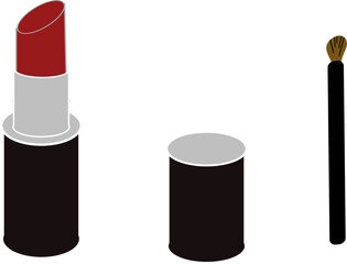 口紅とリップブラシ