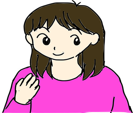 ピンクの服を着た女性のバストショット