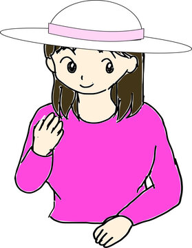 帽子をかぶった女性