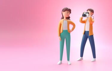 Isolated Taking Pictures. 3D Illustration