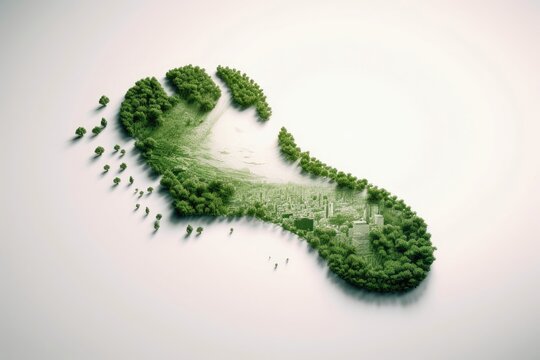 Green future and our cological footprint created with generative AI technology.