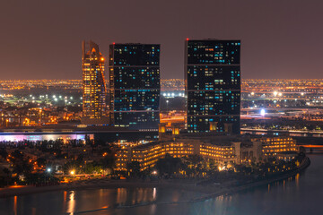 Fototapeta na wymiar Lusail, Qatar - Lusail skyline aerial view from Pearl Qatar