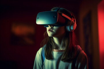 AI generated, Kind mit VR Brille