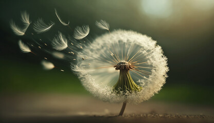 AI generated, Pusteblume im Wind