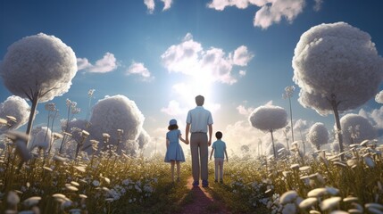 Father's Day, father and child. Generative AI