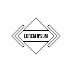 Diamond shape of hipster element with text vector illustration isolated on white background