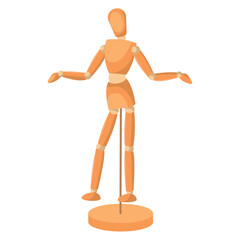 Isolated colored wooden mannequin model icon Vector