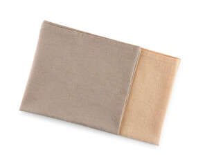 New folded napkins on white background
