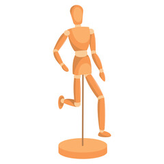 Isolated colored wooden mannequin model icon Vector