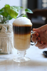 Glass of milk coffee